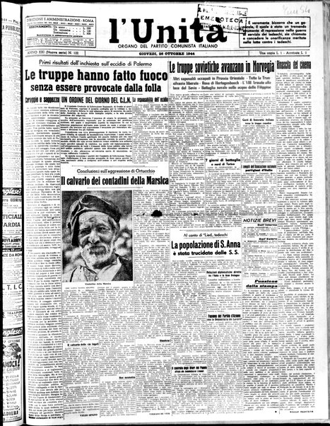 L'Unità : organo centrale del Partito comunista italiano